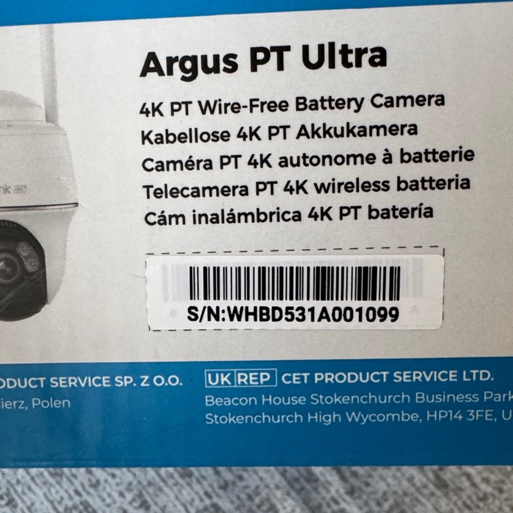 Targus PT Ultra 4K Wire-Free Battery Camera - White